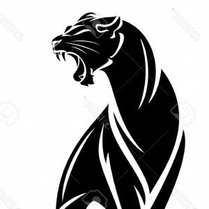 300x300 Vector Logo Of A Vicious Roaring Black Panther Mascot By Chromaco