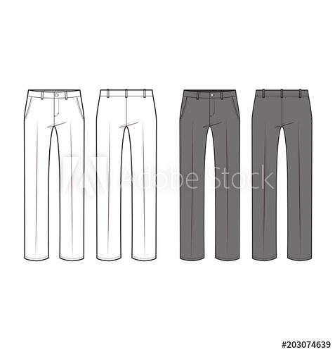 477x500 Pants Vector Illustration Flat Sketches