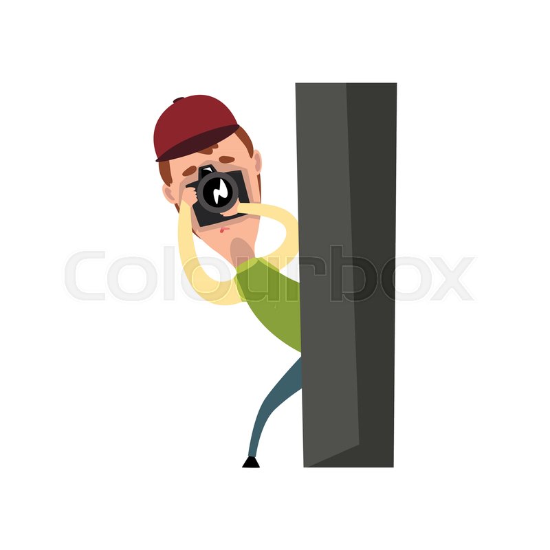 800x800 Professional Male Photographer Paparazzi With Camera Taking