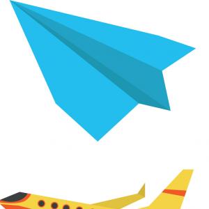 300x300 Passenger Airplane And Paper Plane Vector Sohadacouri