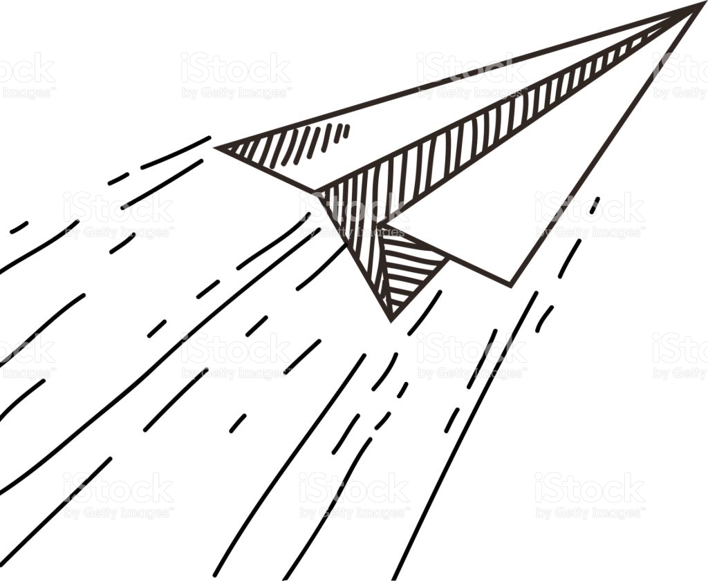 1024x841 Drawn Airplane Paper Vector