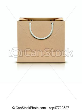 350x470 Shopping Paper Bag. Vector Illustration Of Paper Shopping Paper