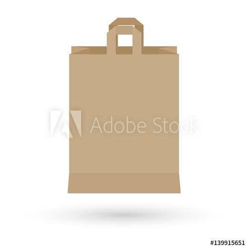 500x500 Grocery Brown Paper Bag Vector Illustration Isolated On White