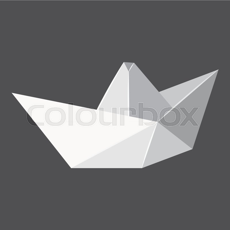 800x800 Origami Paper Boat Concept Background. Realistic Illustration Of