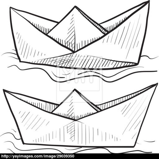 512x511 Paper Boat Vector Sketch Vector