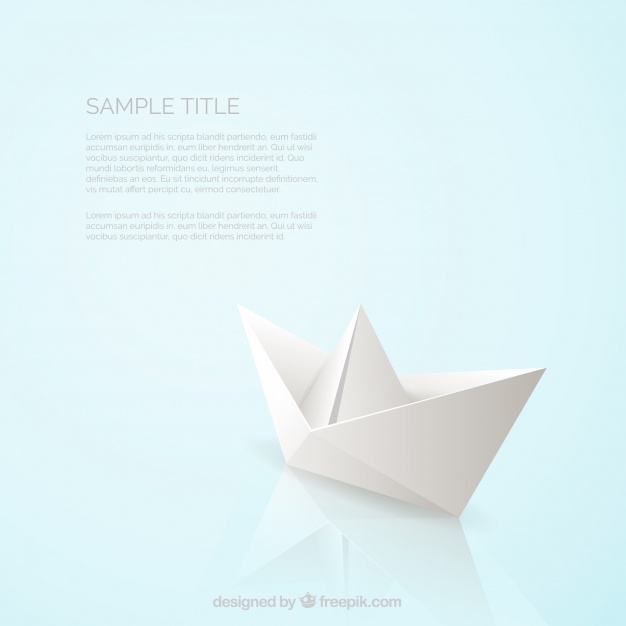 626x626 Realistic Paper Boat Background Vector Free Download