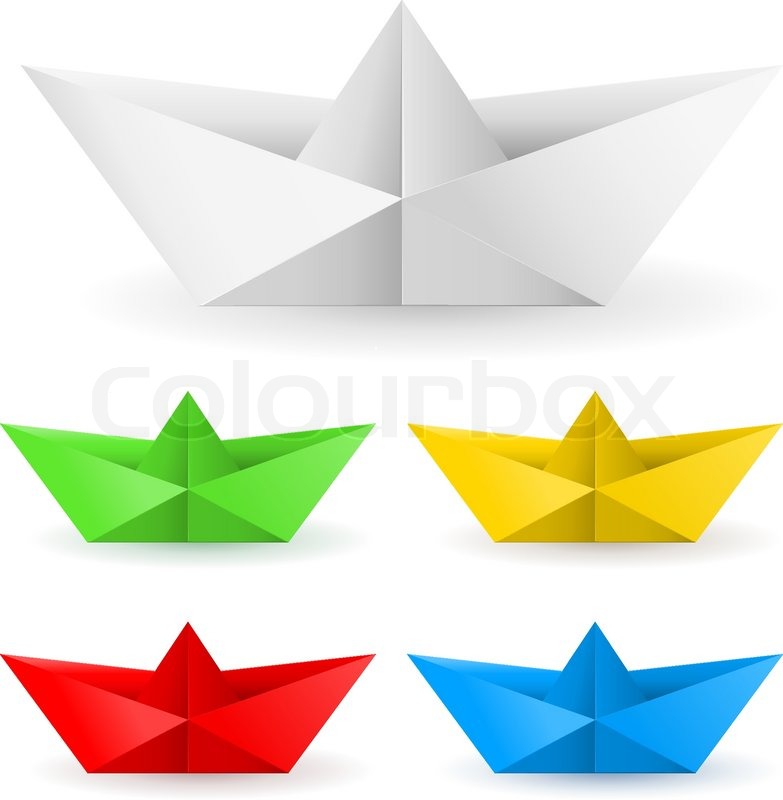 783x800 Origami Paper Boat Stock Vector Colourbox