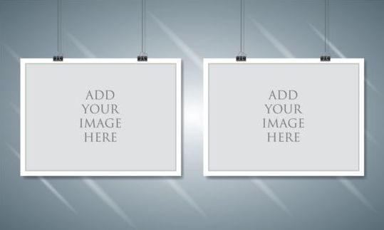 539x323 Paper Mockup Hanging With Paper Clip Vectors 05 Free Download