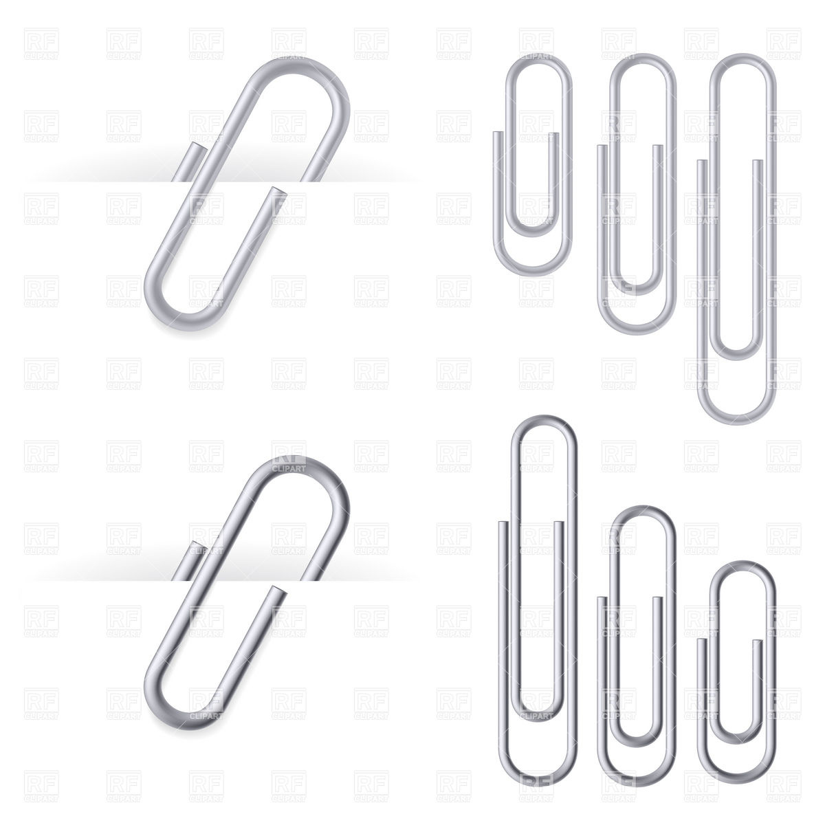 1200x1200 Set Of Metallic Paper Clips Vector Image Vector Artwork Of