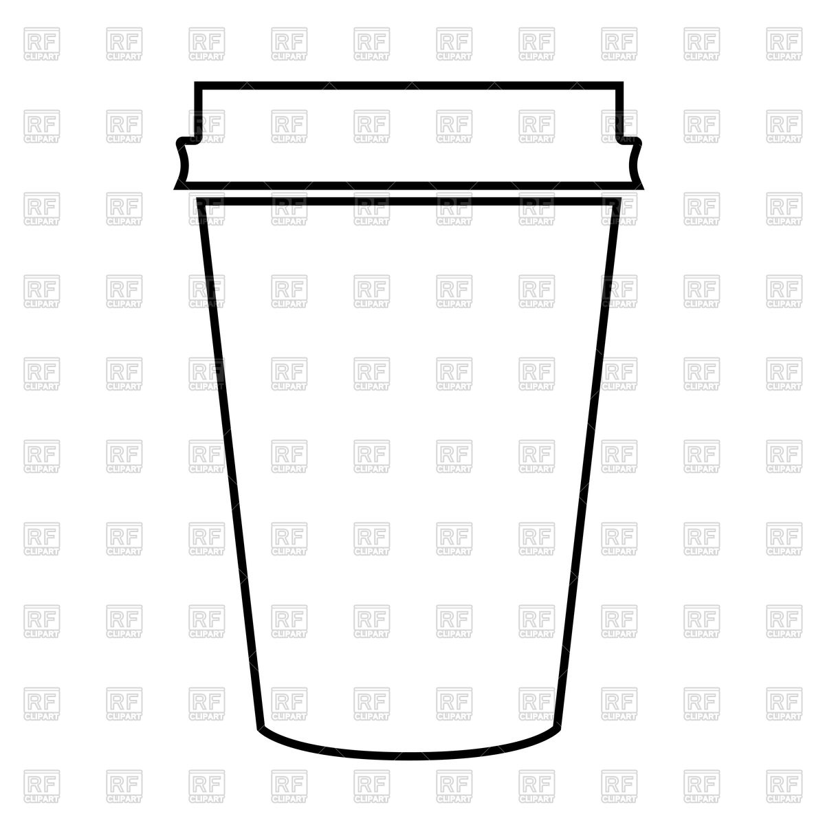 1200x1200 Outline Of Paper Coffee Cup Vector Image Vector Artwork Of Signs