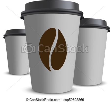 450x416 Paper Coffee Cup. Vector Realistic Blank Paper Coffee Cup Isolated