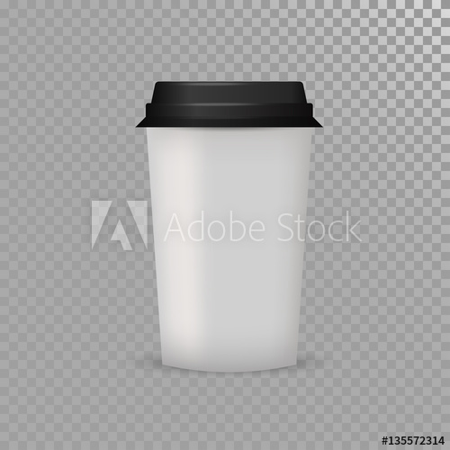 500x500 Realistic Paper Coffee Cup Vector Mockup.