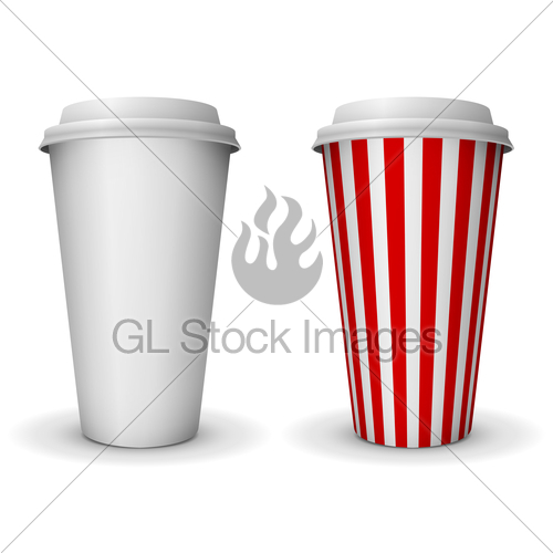 500x500 Take Away Fast Food Coffee Paper Cup Vector Template. Gl Stock
