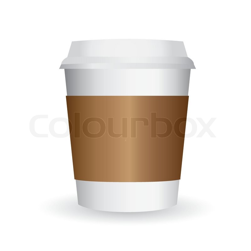 800x800 Image Of Paper Coffee Cup Vector Isolate On White Stock Vector
