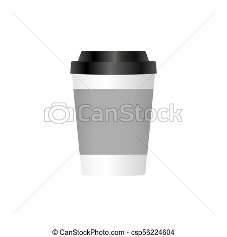 450x470 Mock Up Papercup With Shadow. Vector Illustration.