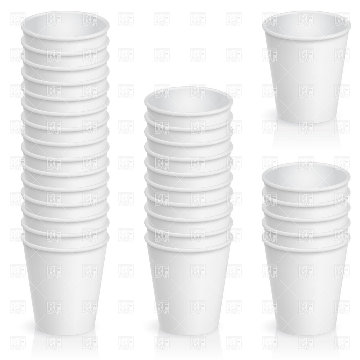 1200x1200 Sets Of Empty Paper Cups Vector Image Vector Artwork Of Objects