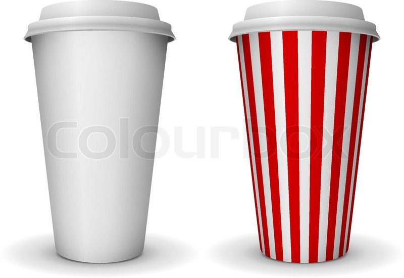 800x550 Take Away Fast Food Coffee Paper Cup Vector Template. Stock
