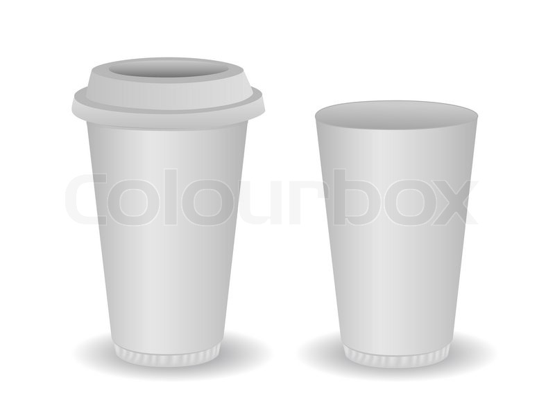 800x572 Two Blank Paper Coffee Cup Stock Vector Colourbox
