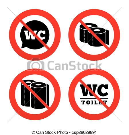 450x470 Toilet Paper Icons. Gents And Ladies Room. No, Ban Or Stop Signs