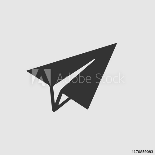 500x500 Paper Plane Vector Icon Eps 10. Origami Airplane Illustration