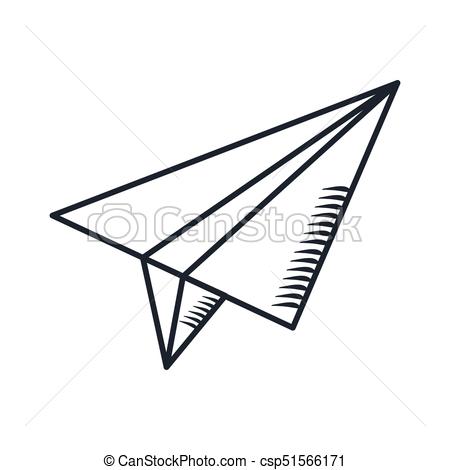 450x470 Handdraw Icon Paper Plane. Paper Airplane In The Sky. Cartoon Flat