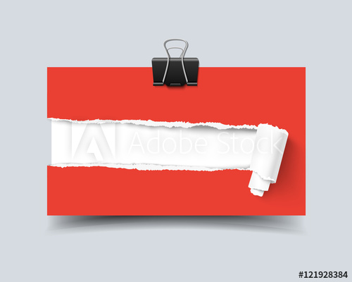 500x400 Realistic Vector Template Business Card With Hole In Paper Torn