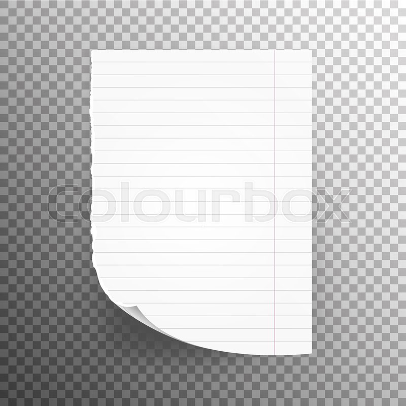 800x800 Notebook Paper With Torn Edge Vector Illustration. School Sheet