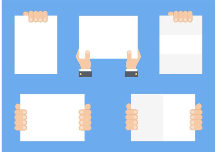 700x490 Free Hand Holding Blank Paper Vector