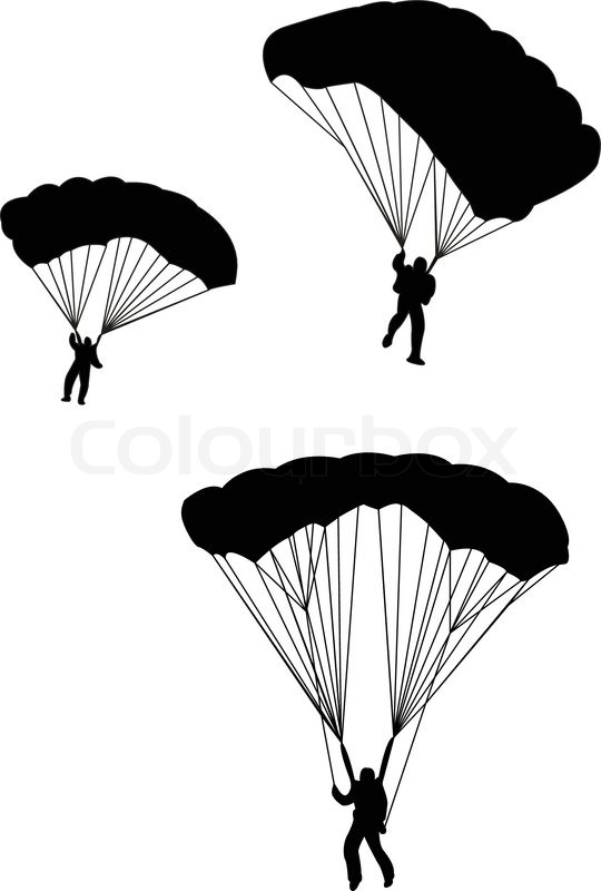 540x800 Silhouette Of Sky Diver With Open Parachute