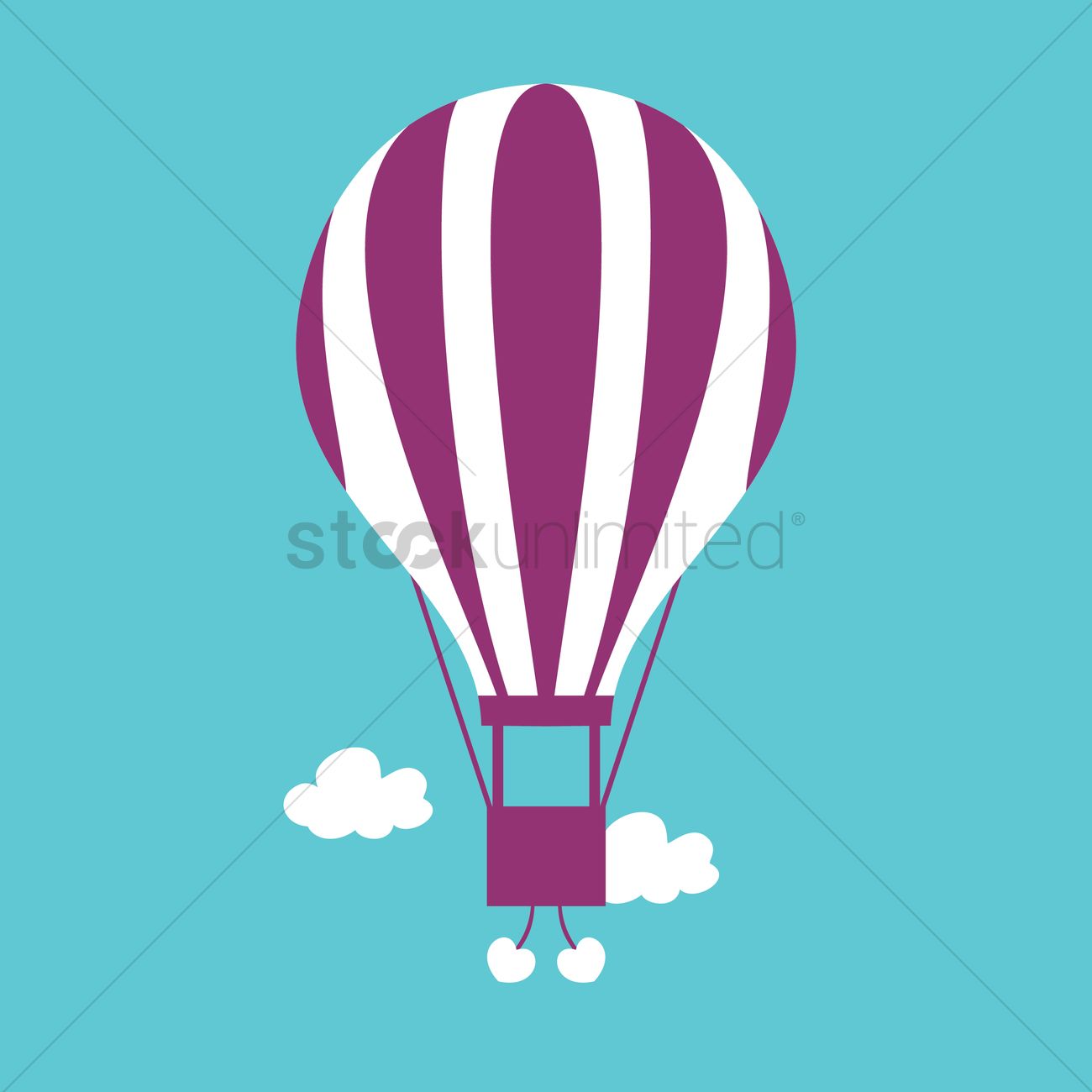 1300x1300 Basket Parachute Vector Image