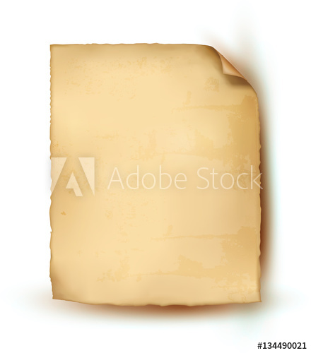 440x500 Empty Realistic Sheet Of Parchment Paper. Vector Illustration