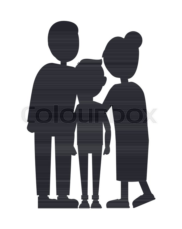 637x800 Family Silhouette Isolated On White Background, Son With Parents