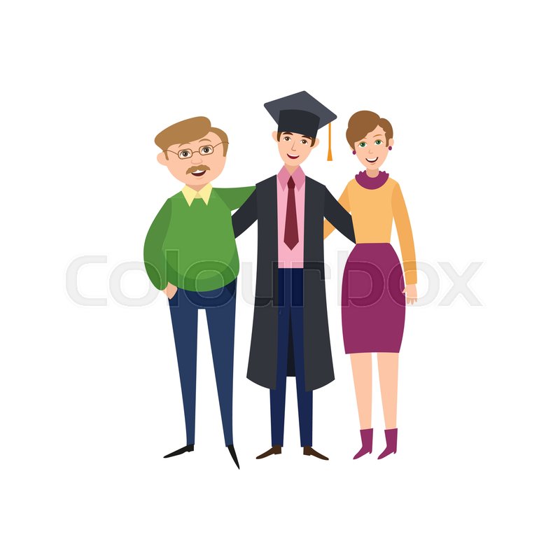 800x800 Happy Boy In Graduation Cap And Gown Hugging With His Proud