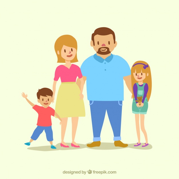 626x626 Happy Parents With Two Lovely Children Vector Free Download