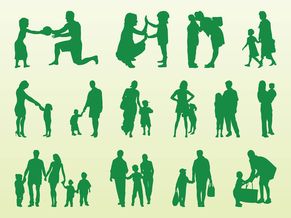1024x765 Kids And Parents Silhouettes Vector Art Amp Graphics