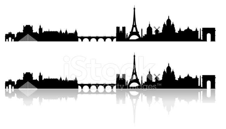 768x440 Paris Skyline Stock Vector