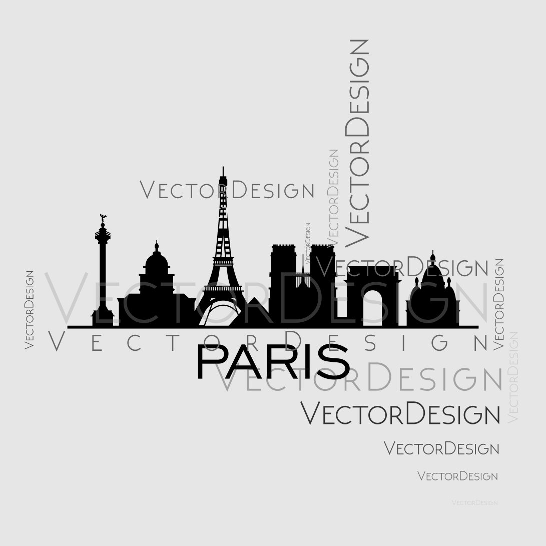 1091x1091 Paris Skyline Town Graphics Svg Dxf Eps Png Cdr Ai Pdf Vector Etsy