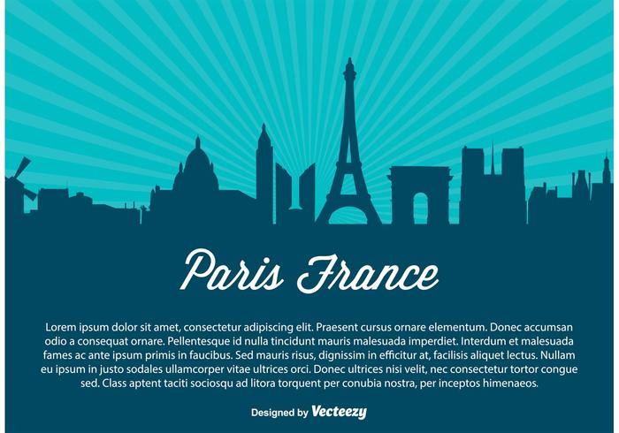 700x490 Paris Skyline Vector Illustration