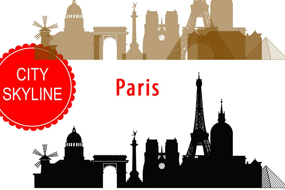 1158x772 Paris Skyline Vector Svg, Jpg, Png, Dwg, Cdr, Eps, Ai
