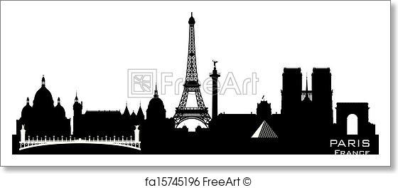 560x264 Free Art Print Of Paris France City Skyline Vector Silhouette