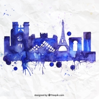 200x200 Paris Skyline Free Vector Graphic Art Free Download (Found 1,200