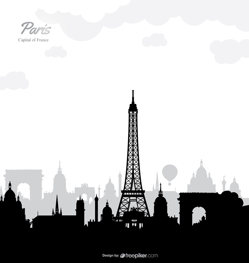 800x844 Freepiker Paris Skyline Travel Vector