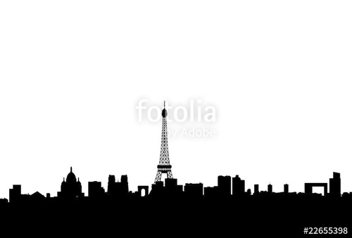500x338 Paris Skyline Silhouette Blank Stock Image And Royalty Free