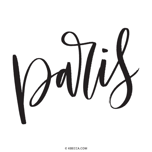 600x600 Hand Lettered Paris Vector Clip Art