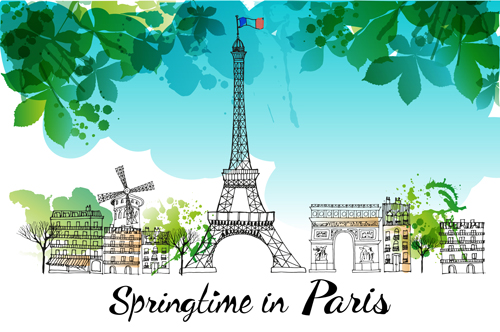 500x332 Hand Drawn Paris Background With Watercolor Vector Free Download