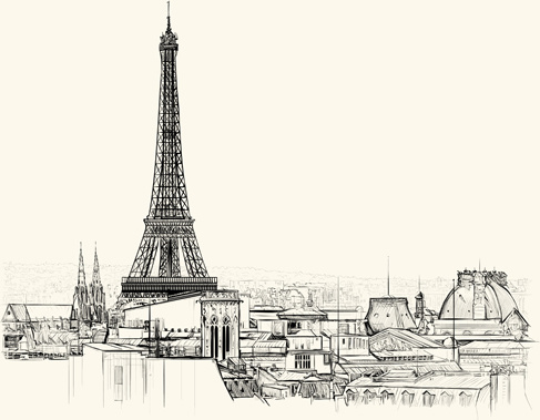 487x379 Paris Symbols Elements Vector Free Vector In Encapsulated