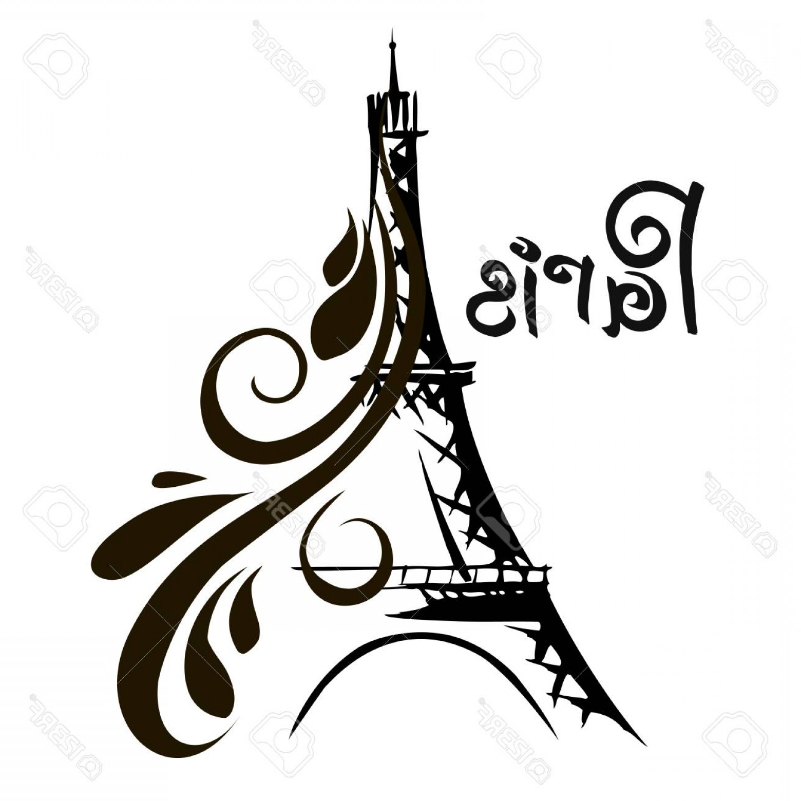 1560x1560 Photostock Vector Hand Drawn Eiffel Tower Paris Vector