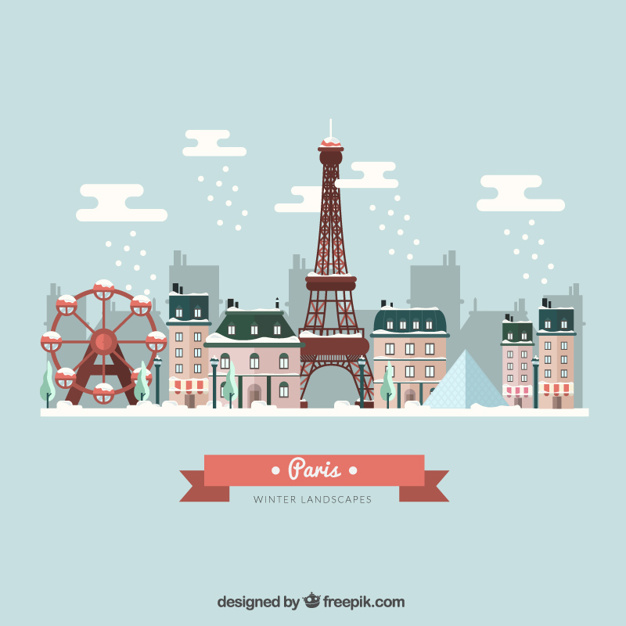 626x626 Snowy Paris Vector Free Download