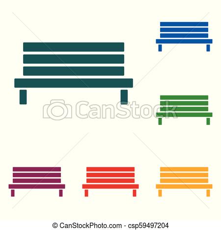450x470 Outdoor Park Wooden Bench Vector Icon Glyph.