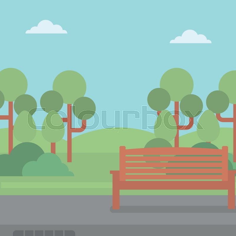 800x800 Background Of Park With A Bench And An Asphalt Path Vector Flat